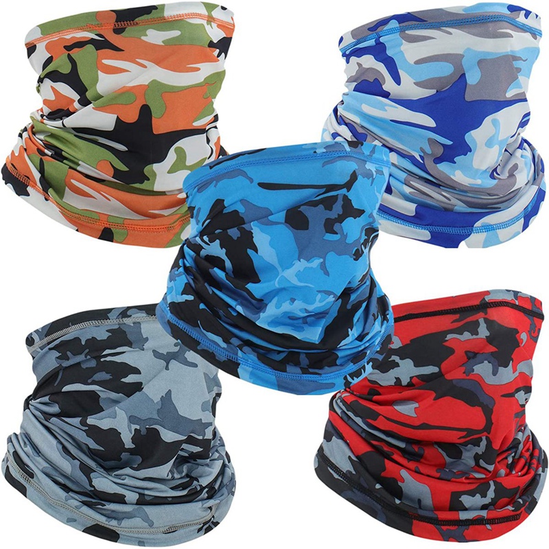 5 Pack Neck Gaiter Face Mask Mens Womens Balaclavas UV Face Shield Scarf Multipurpose Headwear