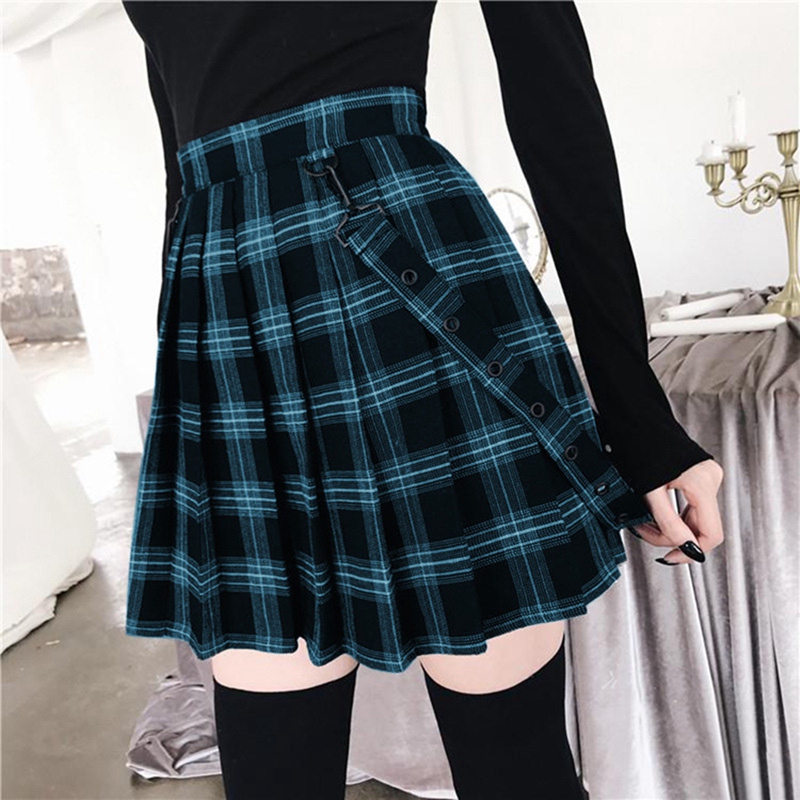 New Arrival Hot sale Short Punk Girl's Skirt Short Gothic Harajuku Summer  Gray Plaid Skirts Shorts Women Pleated Skir - Price history & Review, AliExpress Seller - CORLVON Corlvon Store
