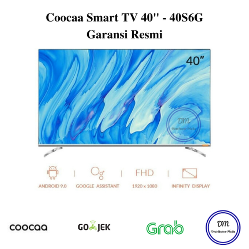 COOCAA LED TV 40 inch 40S6G Smart Android 9 Certified NETFLIX