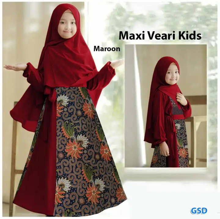 35+ Ide Model Baju Muslim Batik Anak Perempuan