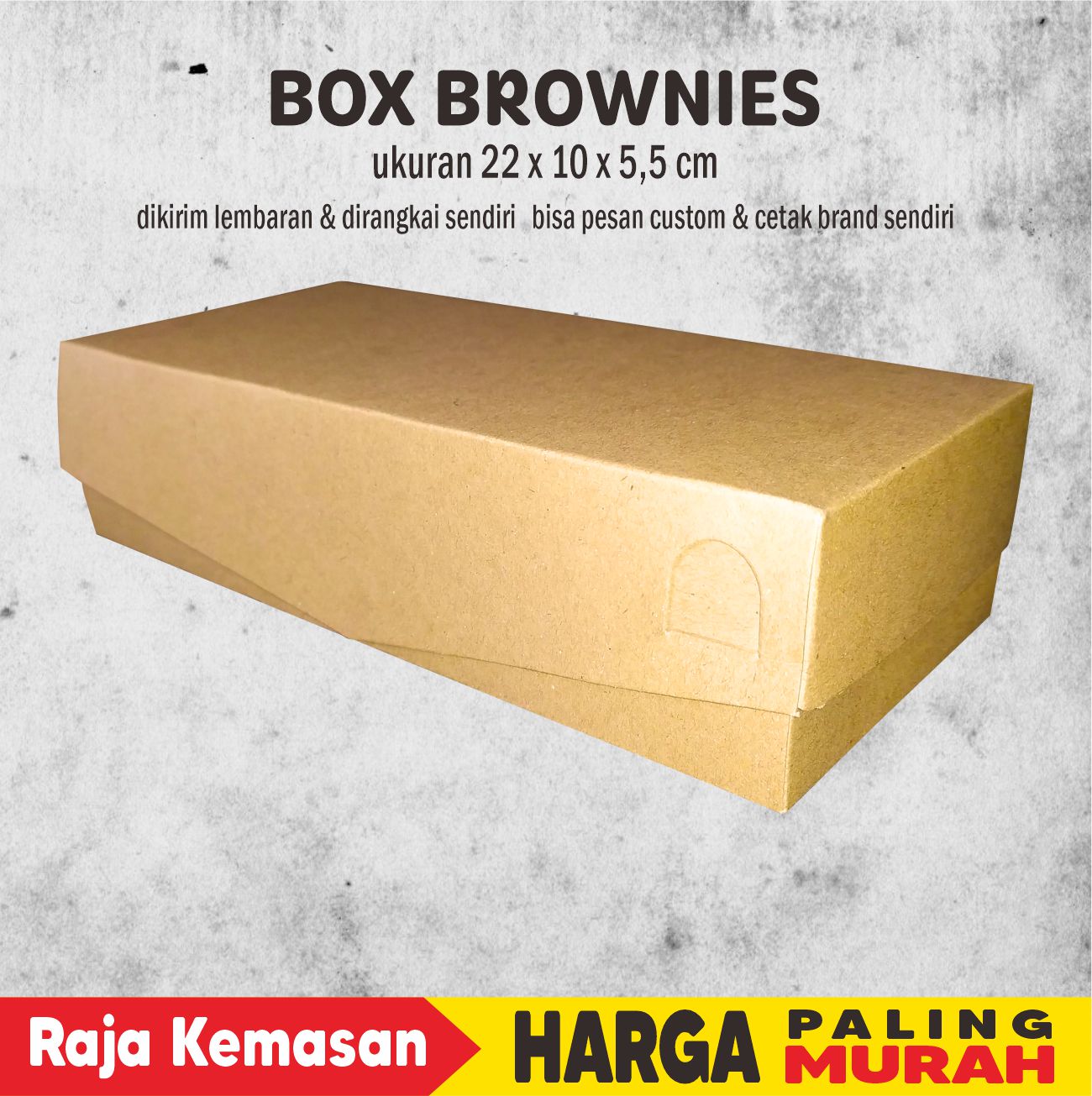 BOX KUE 22x10x5,5 CM KRAFT POLOS LAMINASI DALAM (isi 25 atau 50 pcs ...
