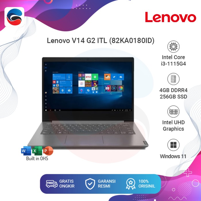 LENOVO Laptop V14 G2 ITL Intel Core i3 1115G4 4GB 256GB Win 11