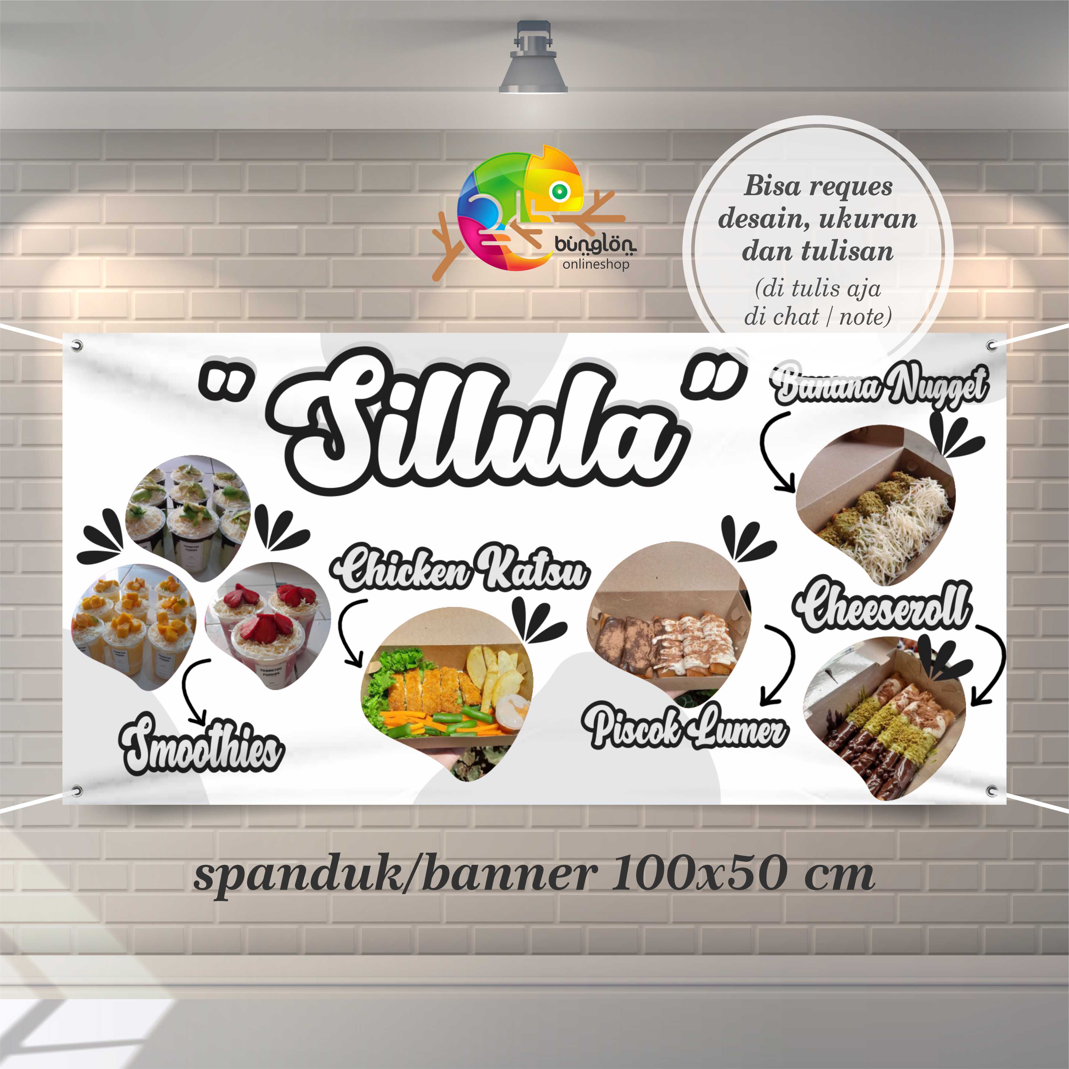 Spanduk Banner Chicken Katsu Piscok Lumer Banana Nugget Custom Desain ...