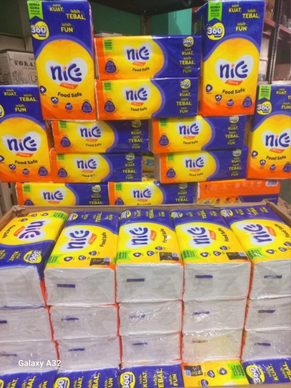 (PAKET 10 PCS) Tissue NICE Facial 180 Sheets 360 Helai 2 Ply Tisu Tisue Wajah Harga 72,900 rupiah*Gratis Ongkir