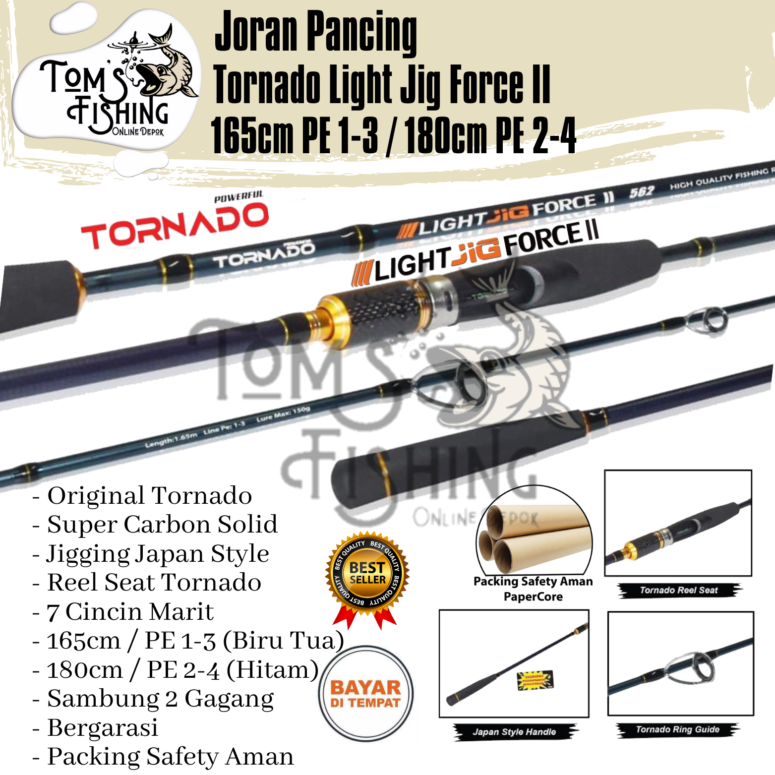 Joran Pancing Jigging Tornado Light Jig Force 2 II 165cm / 180cm