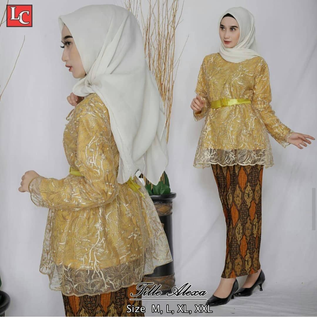 Setelan Kebaya Wisuda Kebaya Modern Dan Rok Plisket Kebyaya Original Kebaya Tile Kebaya Murah Kebaya Warna Gold Navy Peach White Cream Mocca Silver Grey Abu Putih Salem Biru Dongker