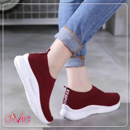 Onvie Sepatu Sneaker Wanita Slip On Vegasus Karet Venom KOREA New Shoes
