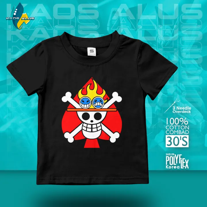 Baju Kaos Distro Anak Ace Jolly Roger 100 Cotton Kaos Anak Laki Laki Kaos Anak