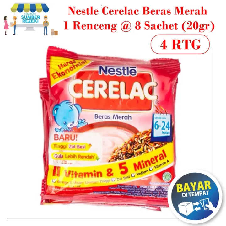 Paket Hemat 4 Renceng Termurah Nestle Cerelac Bubur Sereal Nestle Cerelac Sachet 20g Varian Beras Merah 1 Renceng 8 Sachet Sembako Sumber Rezeki Lazada Indonesia