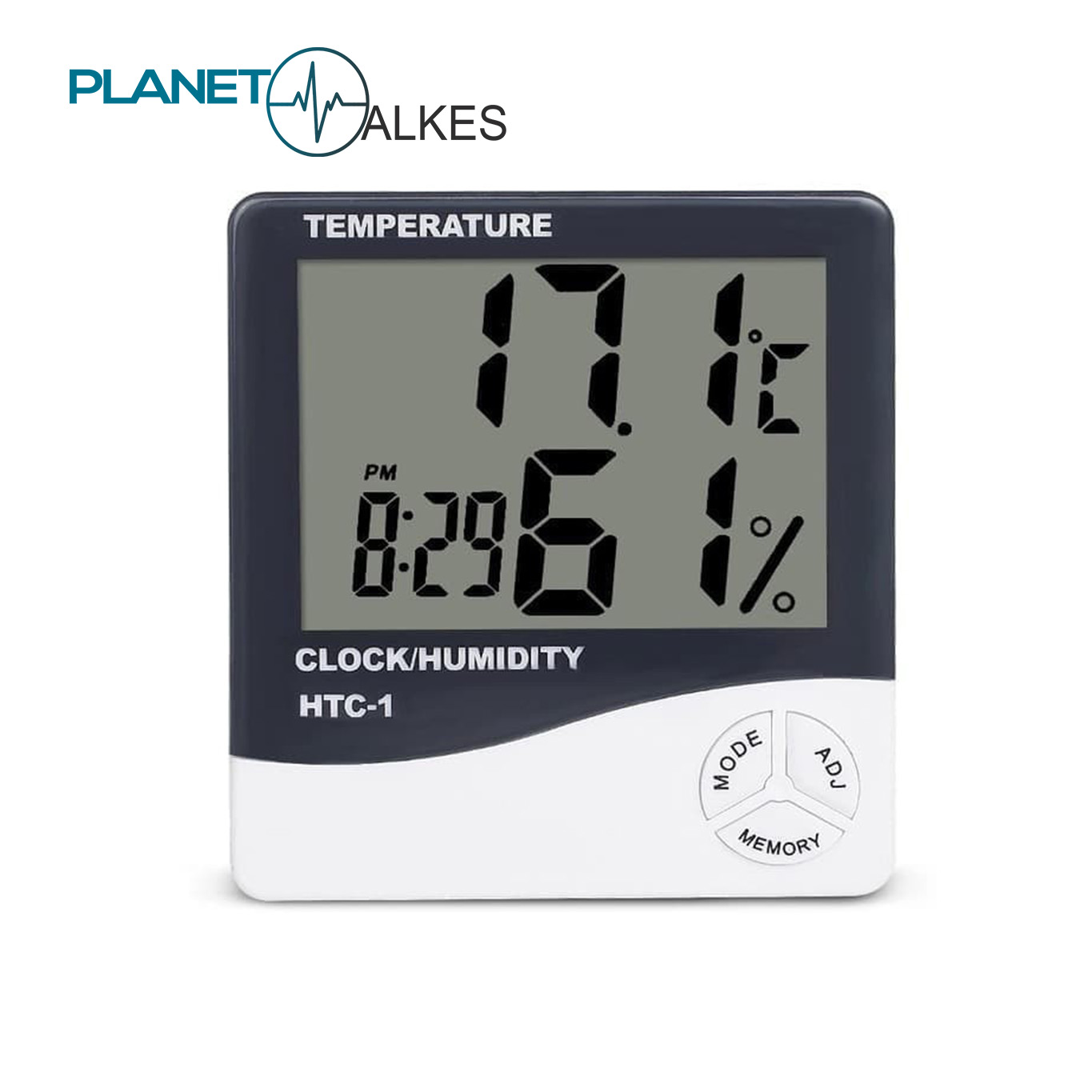 HTC1 Hygrometer Termometer Ruangan Digital Jam Thermometer Indoor