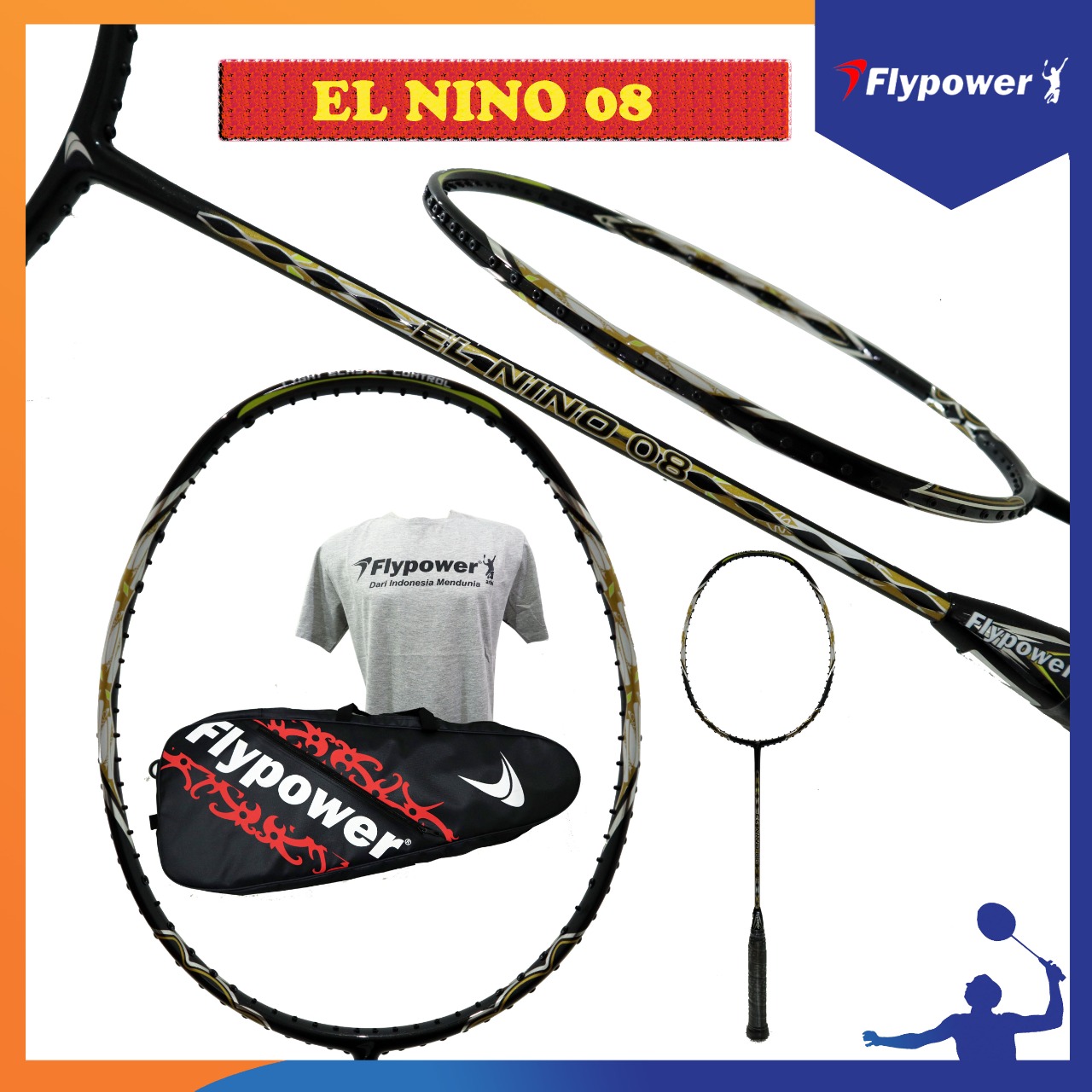 FLYPOWER EL NINO 08 RAKET BADMINTON ORIGINAL - Lazada | Lazada