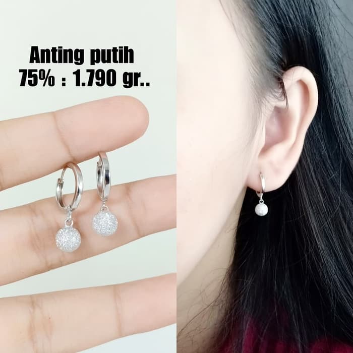 Anting Emas / Mas Putih 75% Beerat 1.790 Gram..