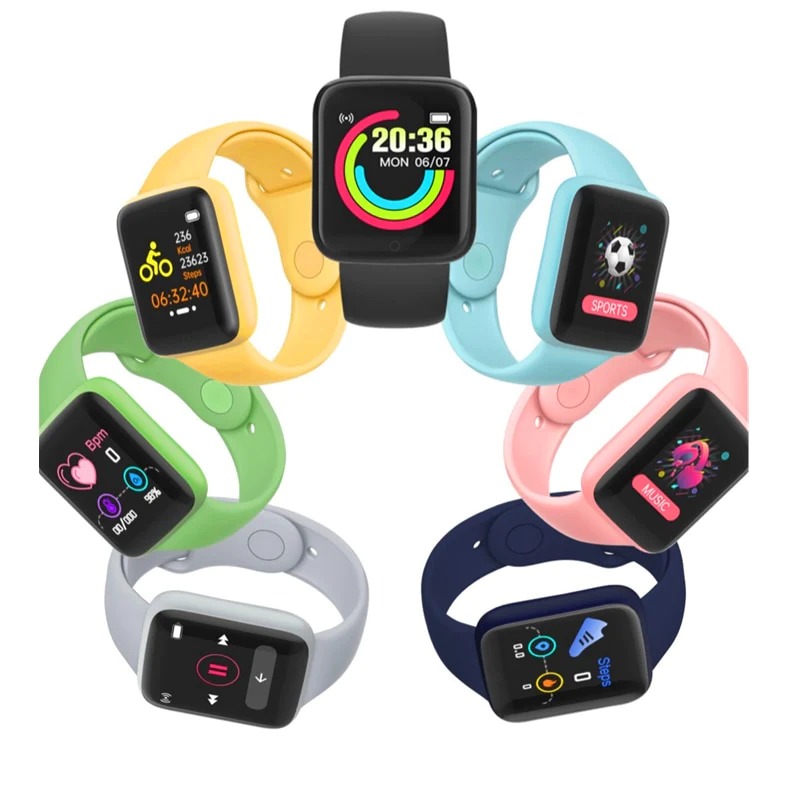 Smartwatch Sport Y68 Macaron Bluetooth For Smartphone Jam Tangan
