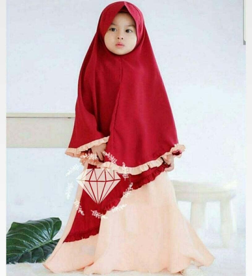 Tj-fashion gamis anak isca-baju anak lucu-gamis anak kekinian-dress anak lucu-untuk anak usia 5-6tahun- tersedia varian warna-harga murah- plus hijab