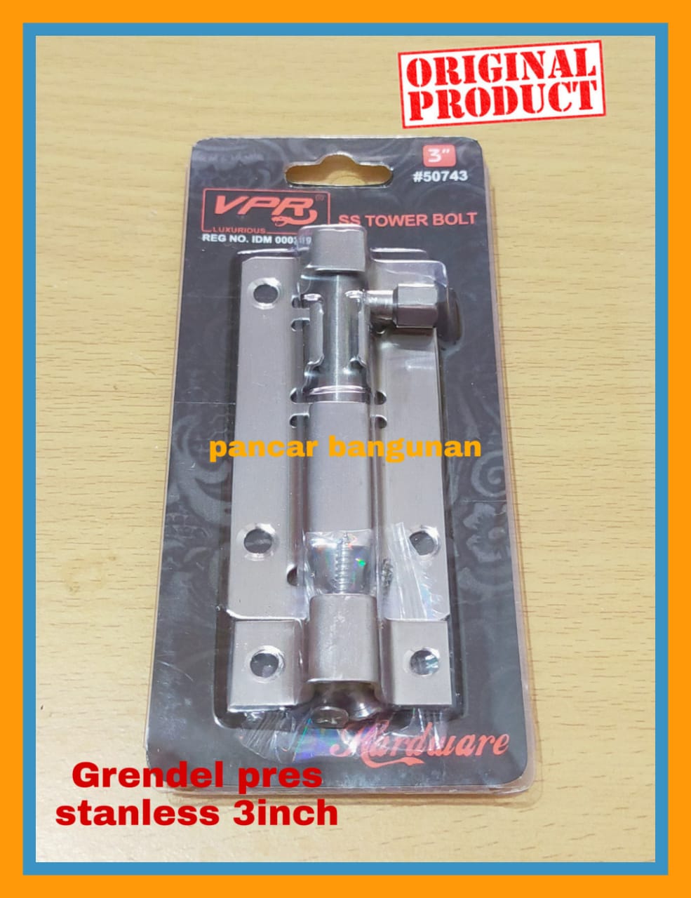 Grendel Pintu Plat Stainless Vpr Inch Slot Kunci Pintu Stainless Slot Pres Stainless