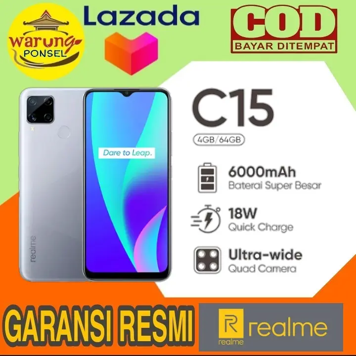 Hp Realme C15 Ram 4 64 Dan Ram 3 64 Quad Camera Garansi Resmi Realme Harga Murah Harga Promo 100 Original Hp Baru Warung Ponsel Jamin Ori Lazada Indonesia