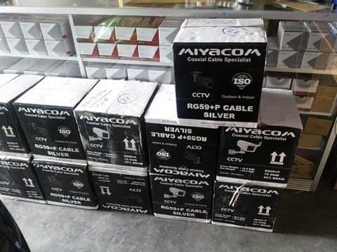 KABEL CCTV MIYACOM COAXIAL RG59+POWER 1 ROLL 300M PUTIH ORIGINAL