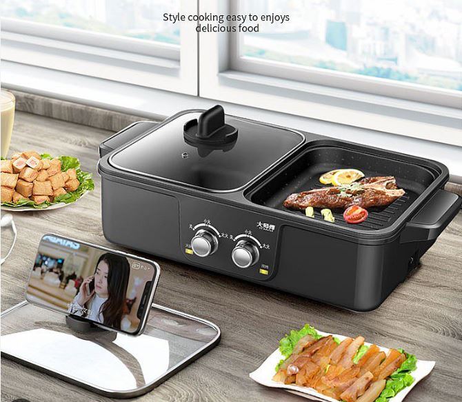 Kompor Listrik 2 In1 Multi Fungsi Electric Shabu Shabu Dan Panggangan
