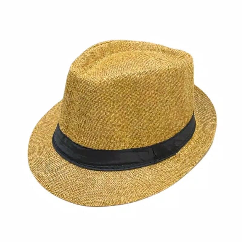 Topi fedora jerami polos dewasa 