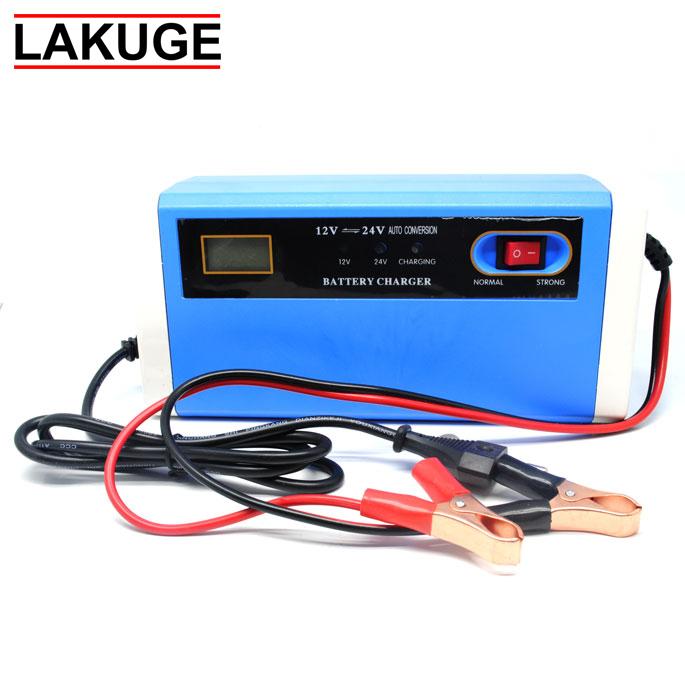 Charger Aki Mobil Motor Portable 12-24V 10A LCD Intelligent Chip