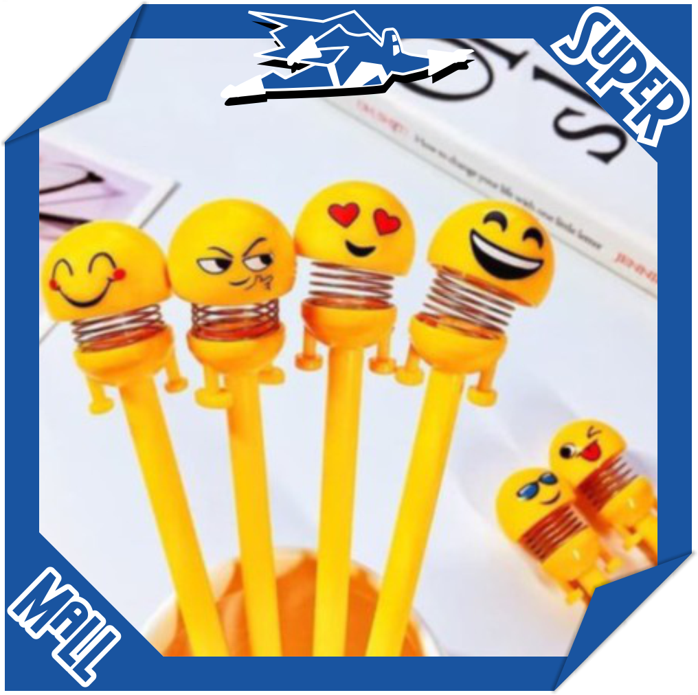 ⭐SUPER MALL⭐PULPEN/PENA KARAKTER SPRING EMOJI PEN GEL BOLPOIN/BOLPEN ...