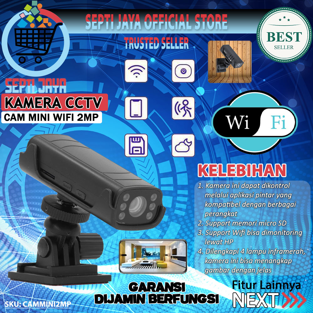 Spy Cam Camera Mini WiFi 1080P 2MP Wireless Hidden Spycam Kamera