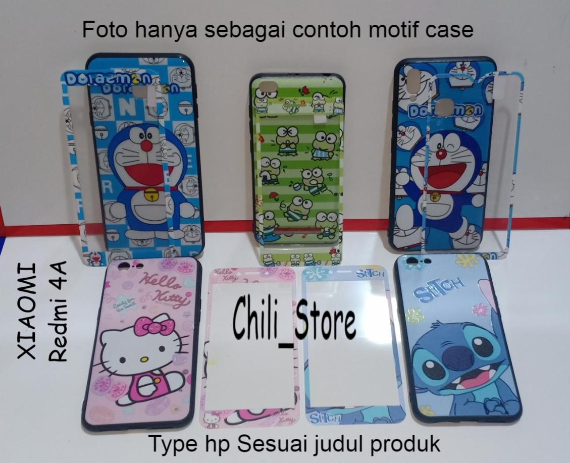 XIAOMI REDMI 4A - Softcase Higth Quality Karakter Free Temper Glass Motif Senada Case -- Chili_Store
