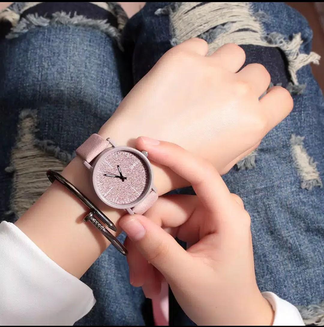 sunny/b2/jam tangan wanita/jam tangan gaya korea/jam tangan quartz anti air/jam tangan kulit wanita