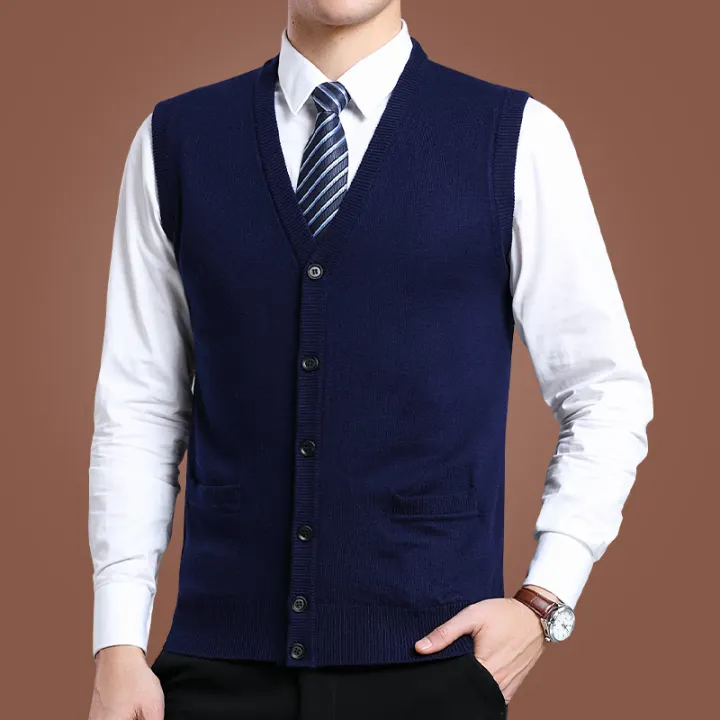 men's v neck thermal vests
