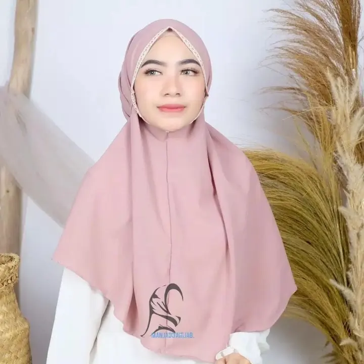 Jilbab Bergo Renda Azahra Hijab Instan Kekinian Kerudung Bergo Maryam Renda Lazada Indonesia