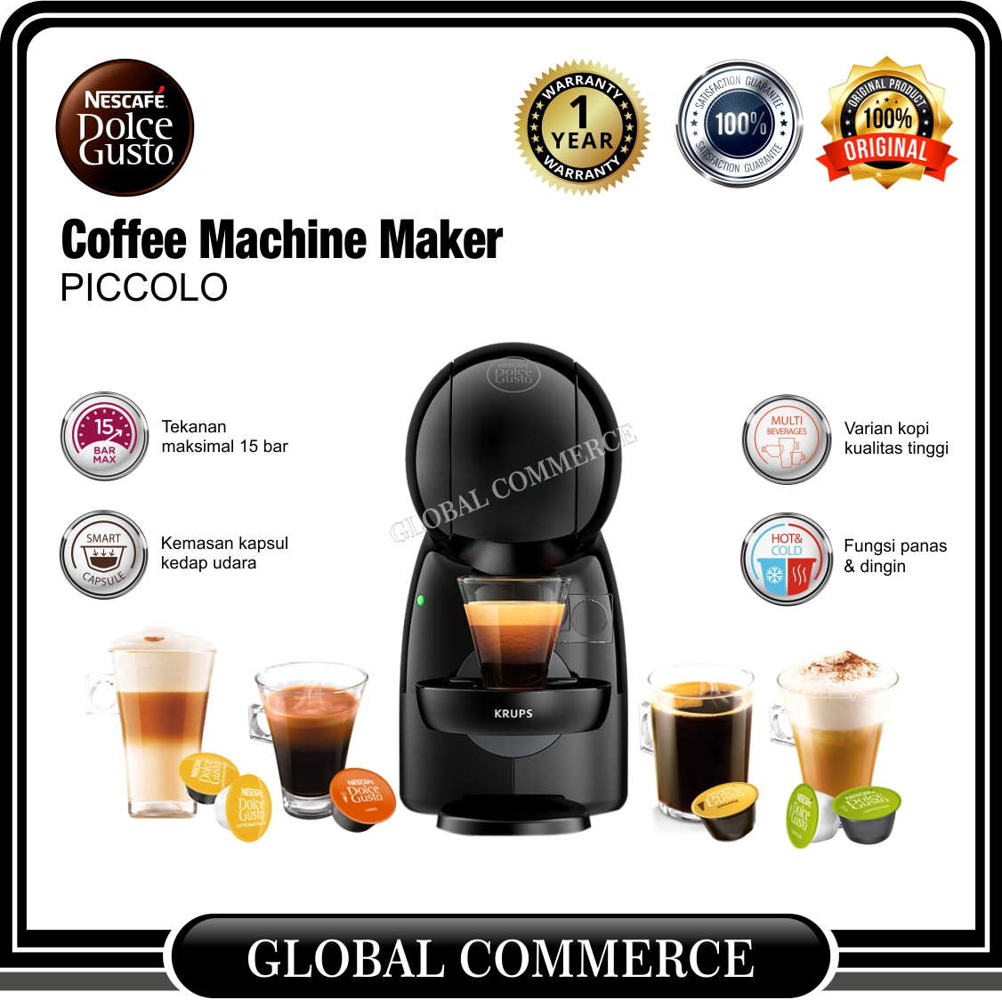 Nescafe Dolce Gusto Piccolo XS Coffee Machine Maker Mesin Kopi