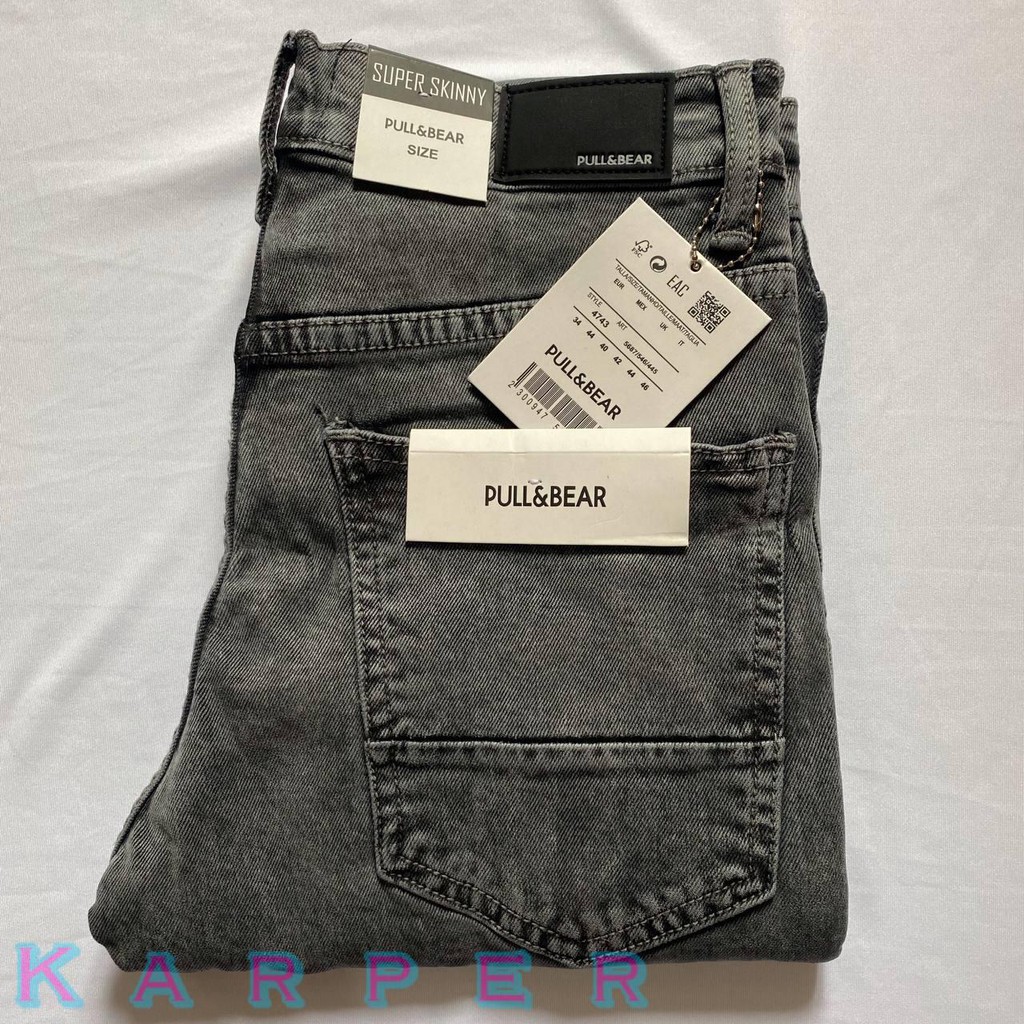 CELANA JEANS PRIA PULL\u0026BEAR GREY ACID 
