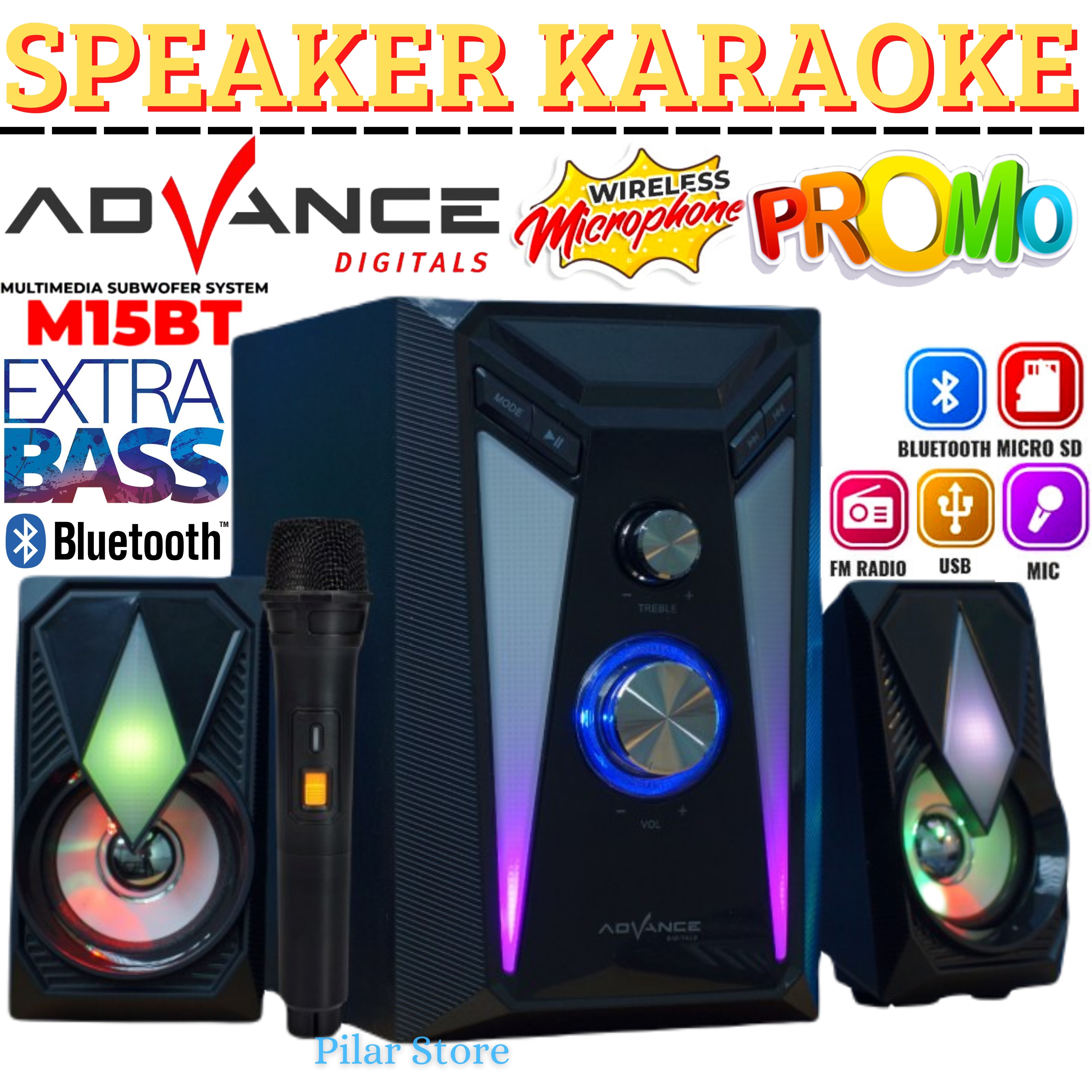 Speaker Karaoke ADVANCE M15BT Speaker Stereo Bluetooth Advance M15BT