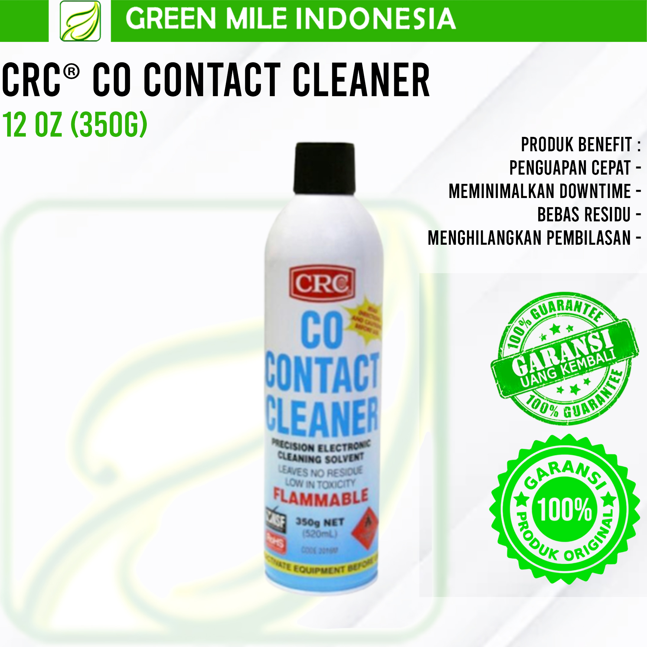 CRC CO Contact Cleaner 350g 520ml Green Mile Indonesia Lazada Indonesia