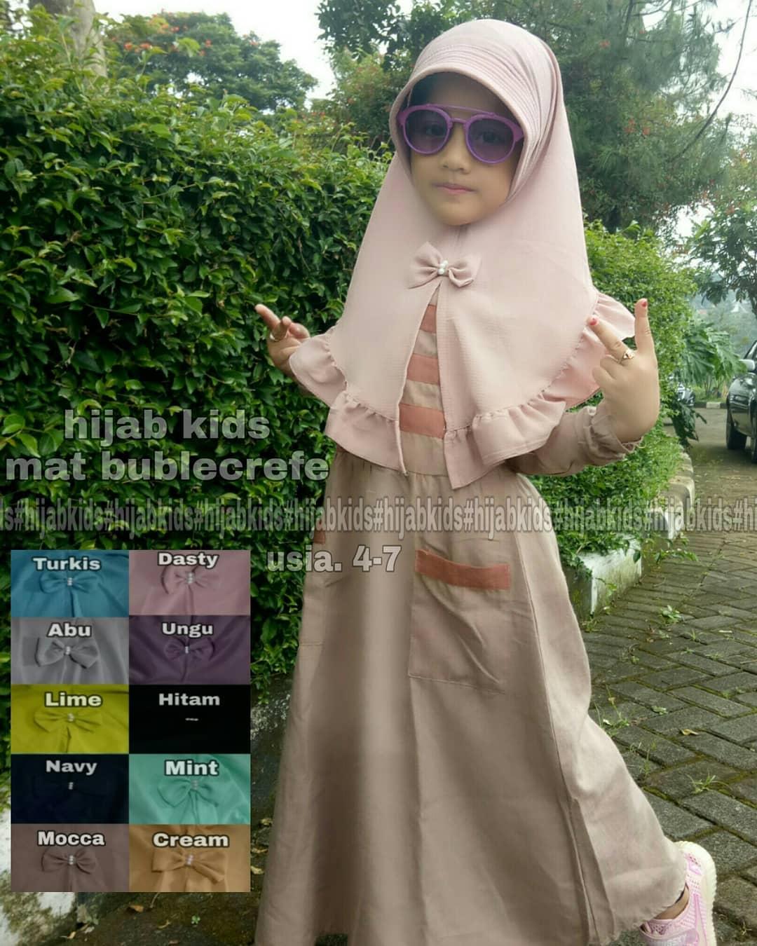 Baju Muslim Original JILBAB KIDS Bahan Bubblecrape Kerudung instan anak Jilbab Anak Kekinian Dan Model Terbaru Kerudung Anak Muslim Jilbab Kids Simple Untuk Sehari Hari 2019