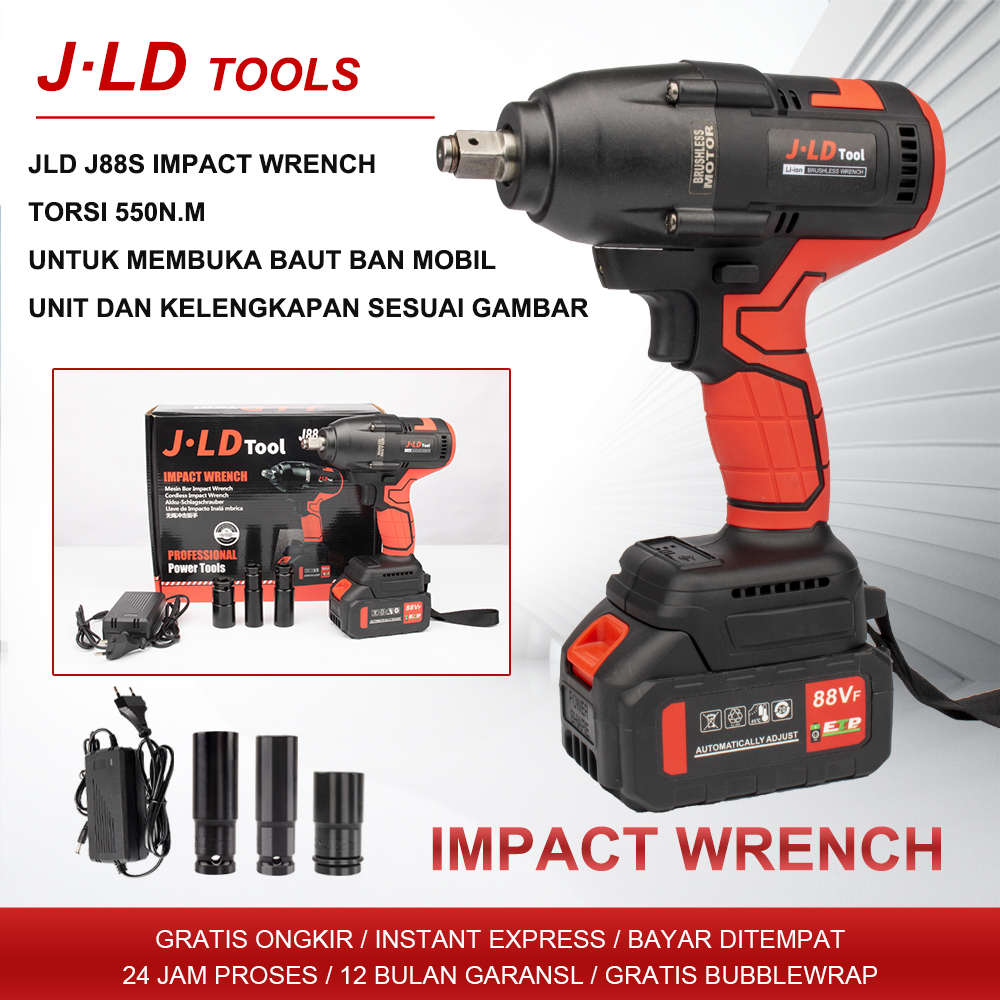 JLD Cordless impact wrench J88S impact jld 550nm terbaru impact baterai
