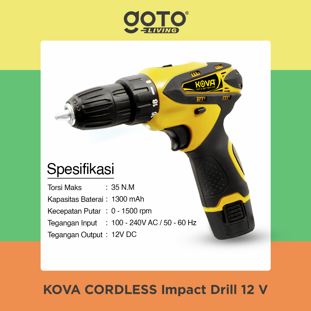 Kova 12V Cordless Drill Set Mesin Bor Tangan Tanpa Kabel Lazada