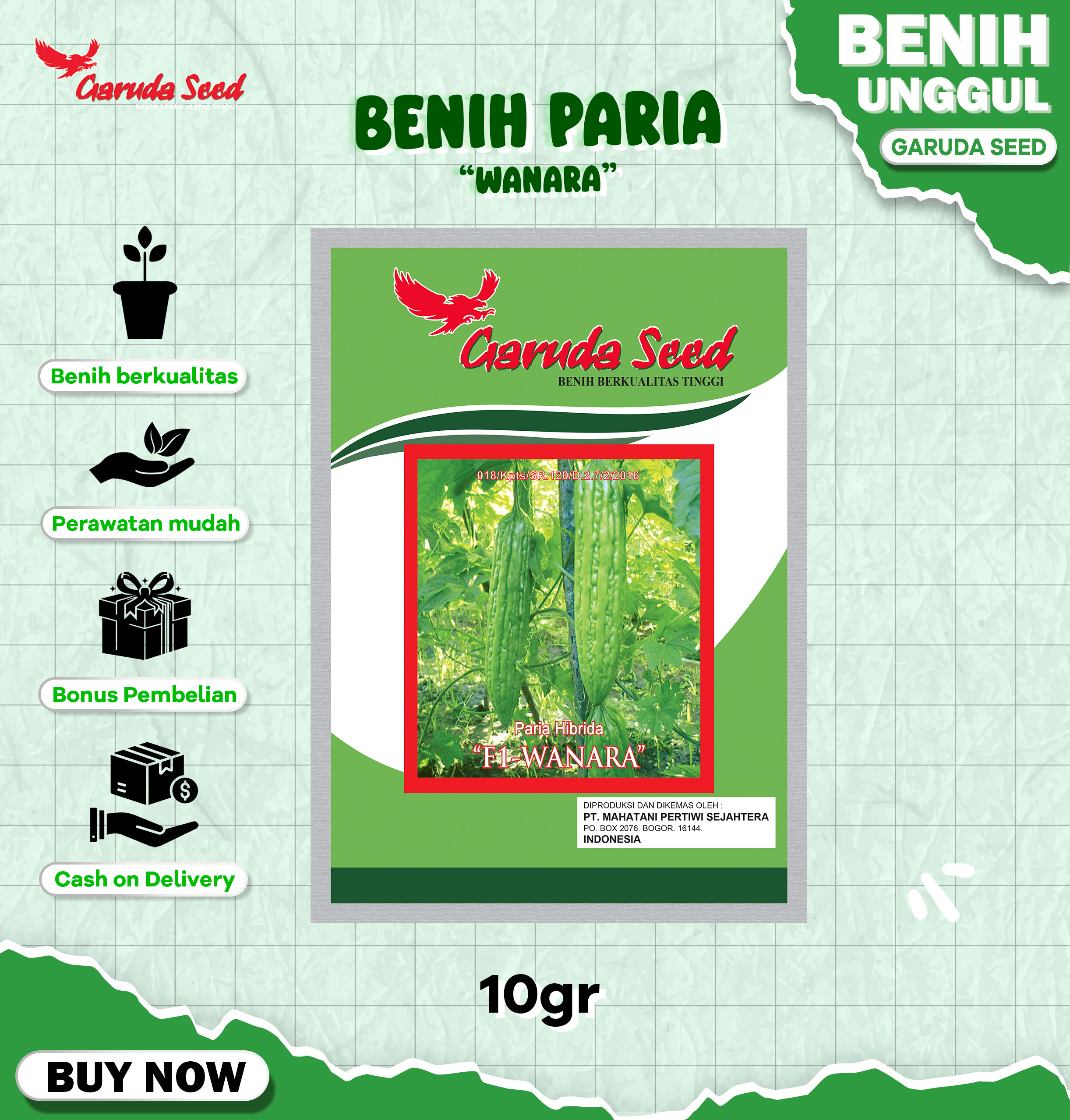 Benih Bibit Paria F1 Hibrida Wanara 10 Gram Garuda Seed | Lazada Indonesia