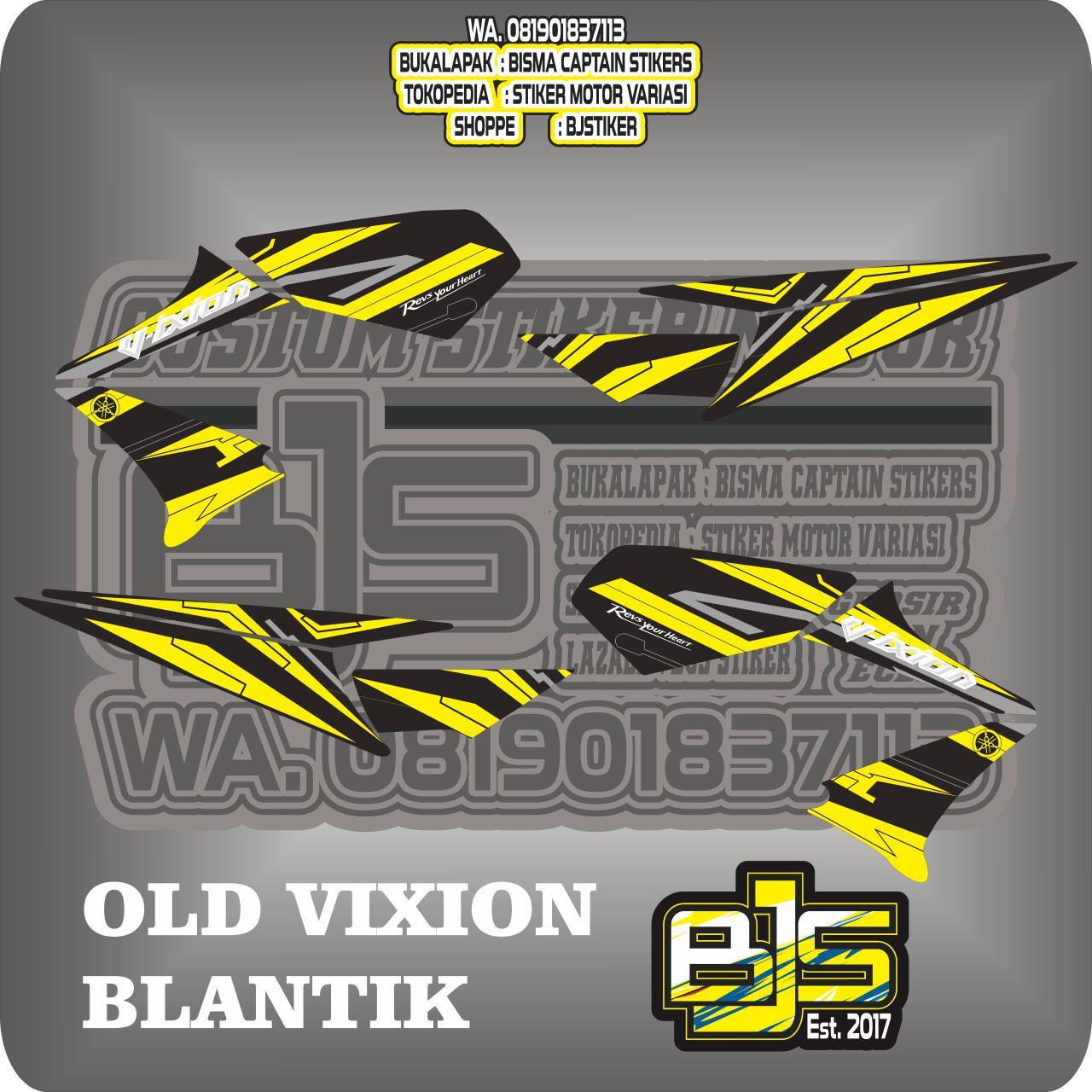 Stiker Striping List Motor Old Vixion Blantik V1 Dasar Hitam