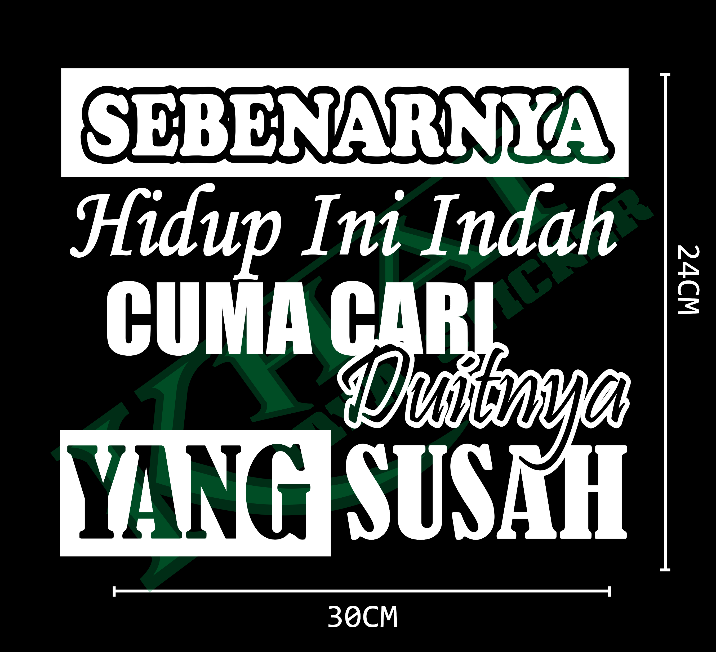 stiker mobil tulisan kata-kata sebenarnya hidup ini indah | Lazada