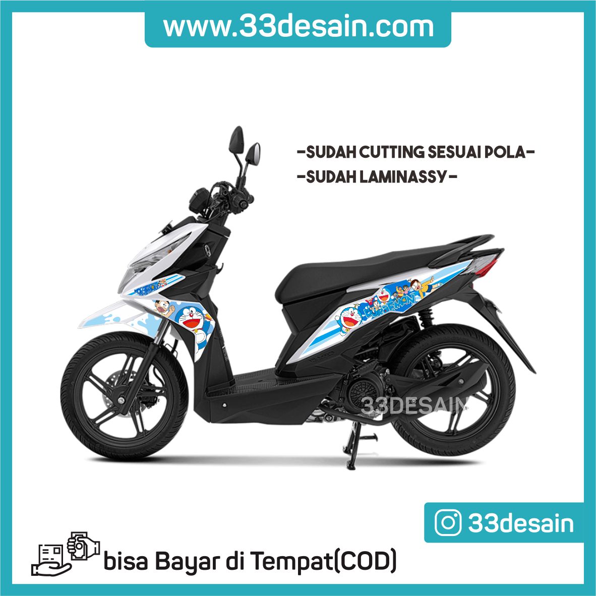 Aksesoris Stiker Motor Sticker Striping Motor 5 Beat Esp Dan Beat Street 2017 2019 Doraemon 33Desain Lazada Indonesia