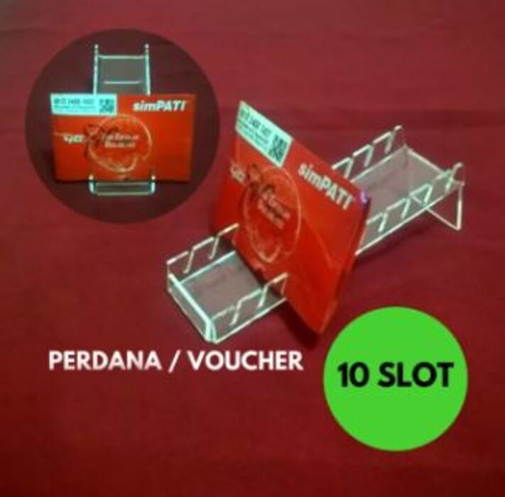 Akrilik Display Kartu Perdana Rak Tempat Dudukan Voucher Acrylic