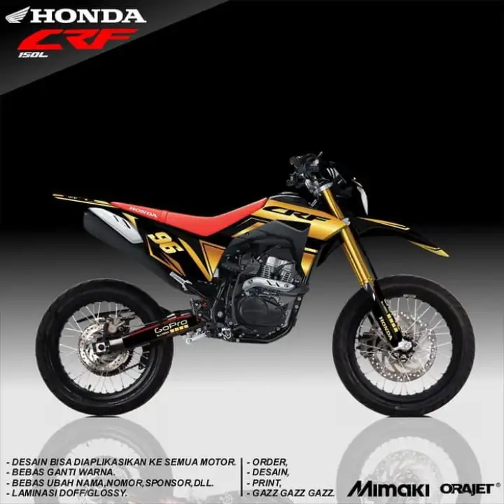 Decal Sticker Variasi Motor Honda Crf 150l Gold Lazada Indonesia