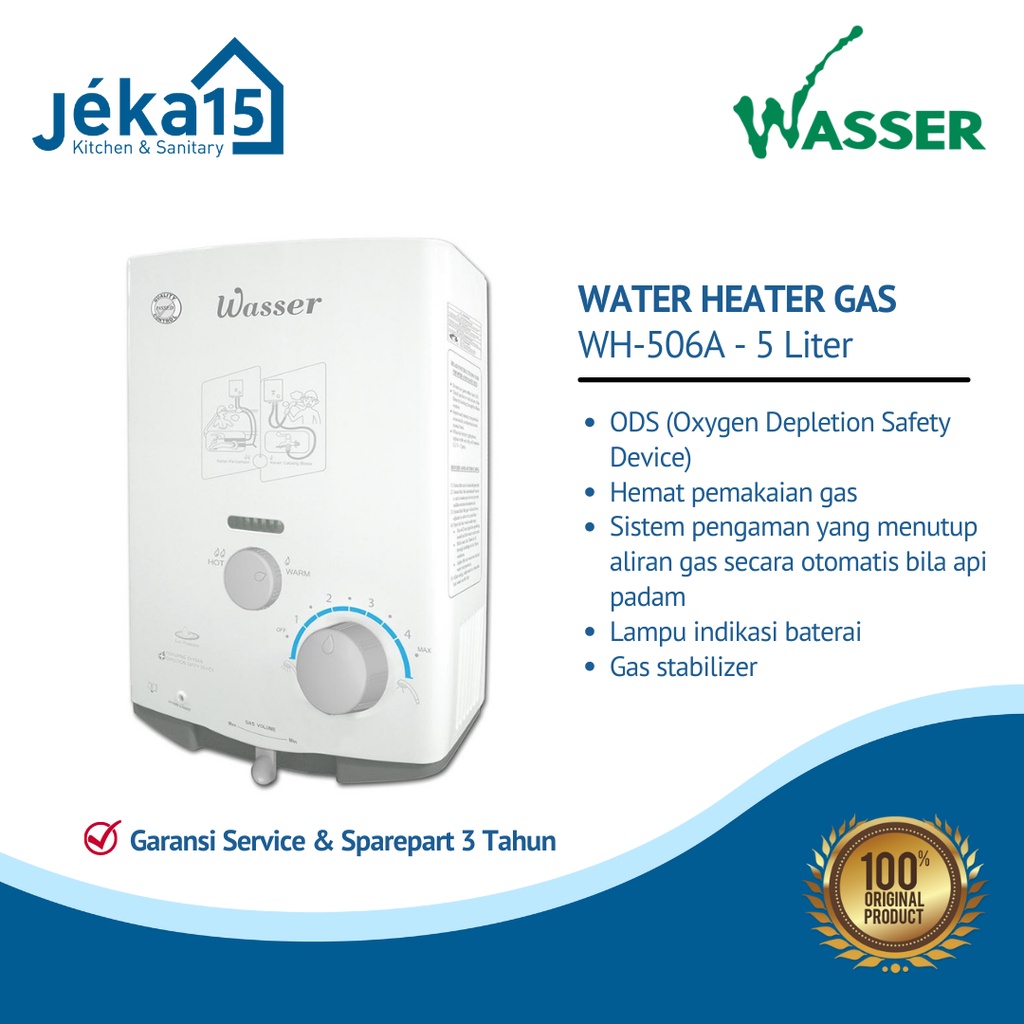 WASSER WH 506A LPG WATER HEATER GAS | Lazada Indonesia