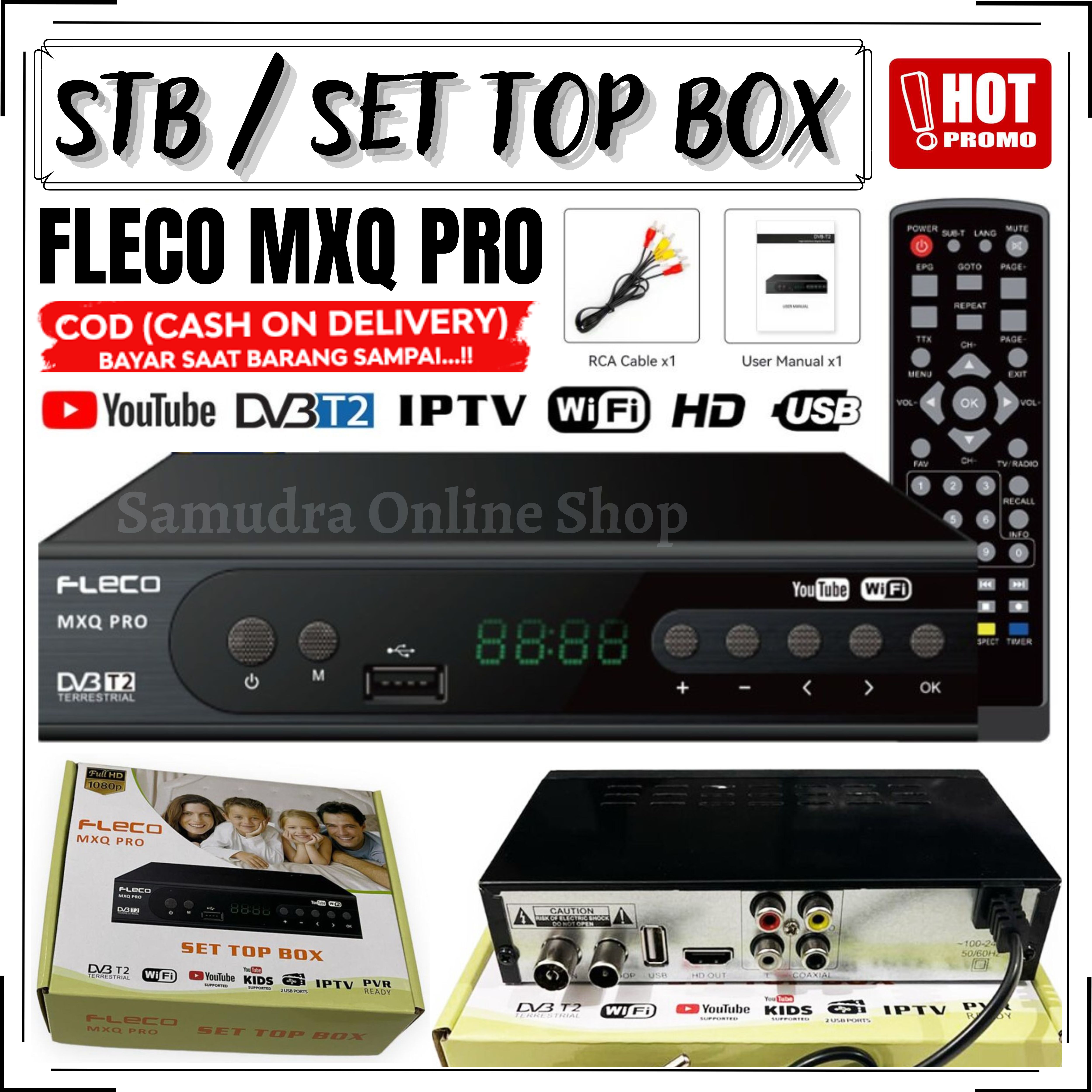 Set Top Box Fleco MXQ PRO TV Digital Receiver Penerima Siaran Full HD