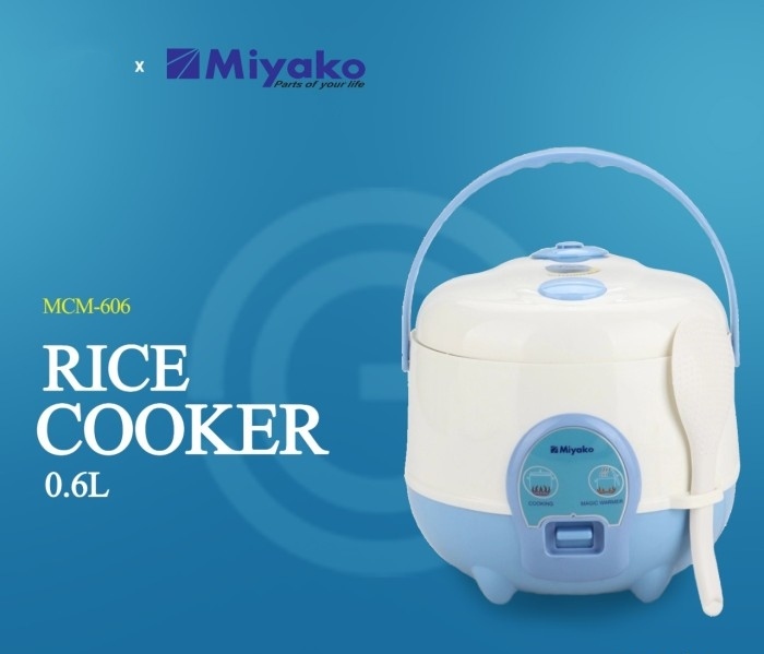 MIYAKO 3 in 1 Rice Cooker 0.6 Liter MCM-606 - Putih - Biru | Lazada ...
