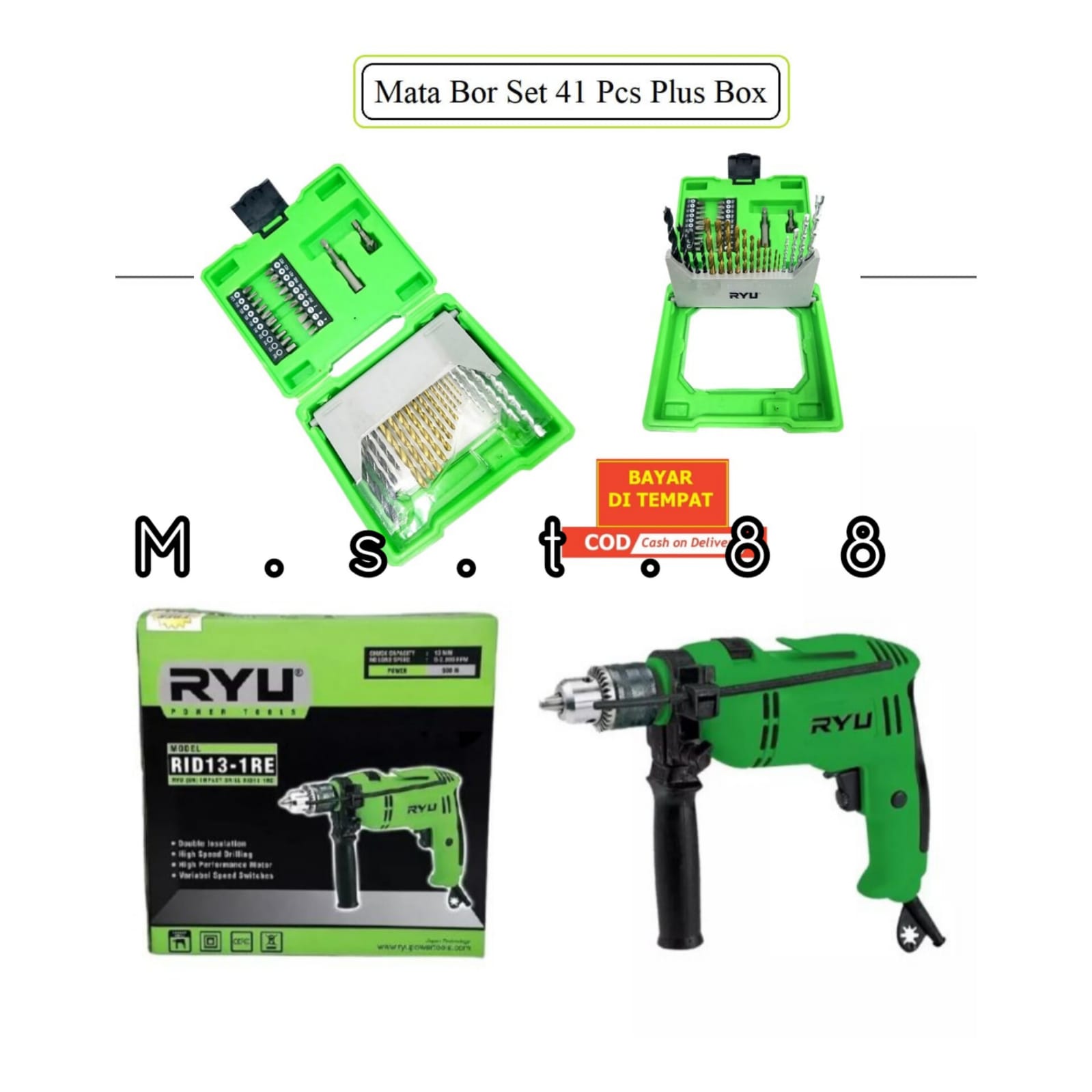 Tekiro Ryu Mesin Bor Beton Tembok / Impact Drill 13 mm RID 13-1 RE ...