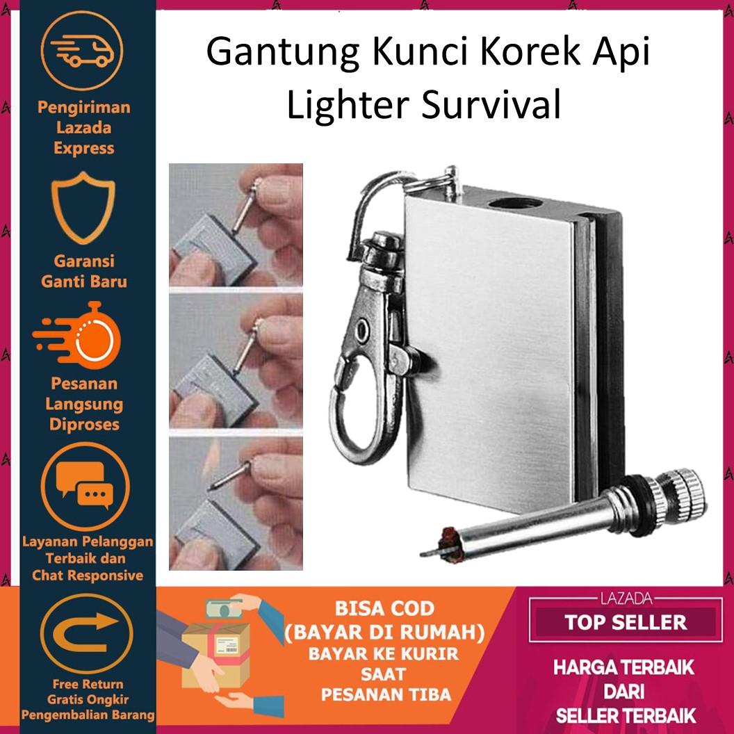 Gantung Kunci Korek Api Minyak Mancis Kecil zippo Lighter Survival Matches Mini Universal unik gantungan kunci korek kotak Tahan Angin