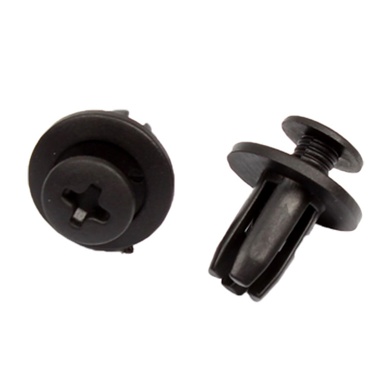 50pcs Black Universal Car Bumper Fender 6mm Hole Black Plastic Rivets Fasteners