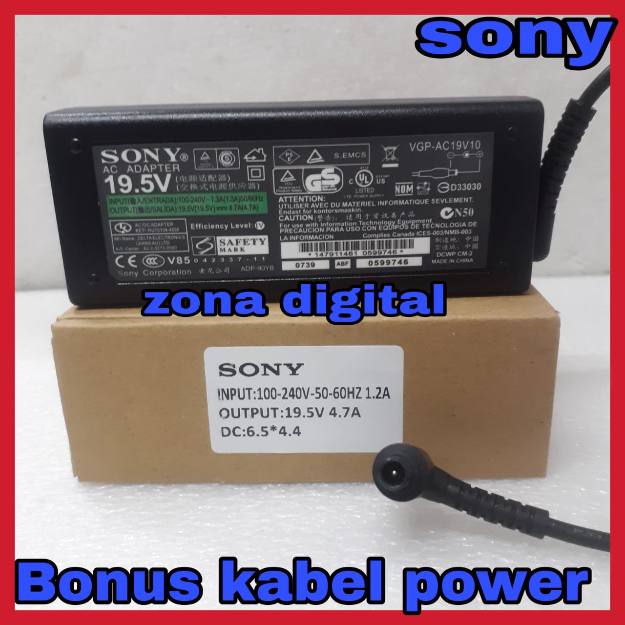 adaptor charger laptop SONY VAIO 19.5v 4.7a ORIGINAL BPS24 BPS26